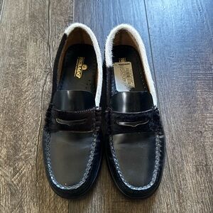 Rare Sebago Penny loafers in black leather with genuine cowhide lining